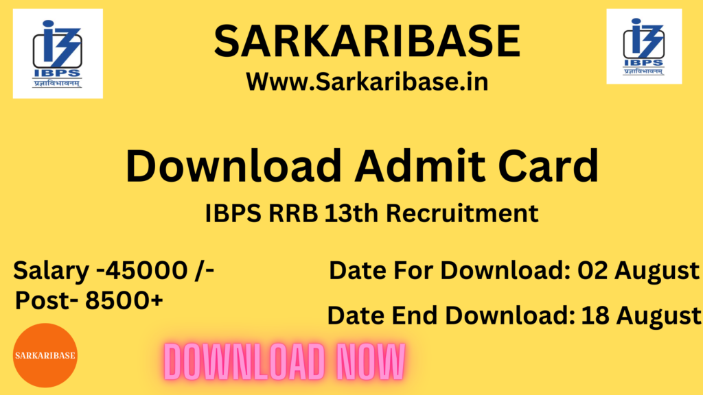 Poster Banner for IBPS RRB Admit Card