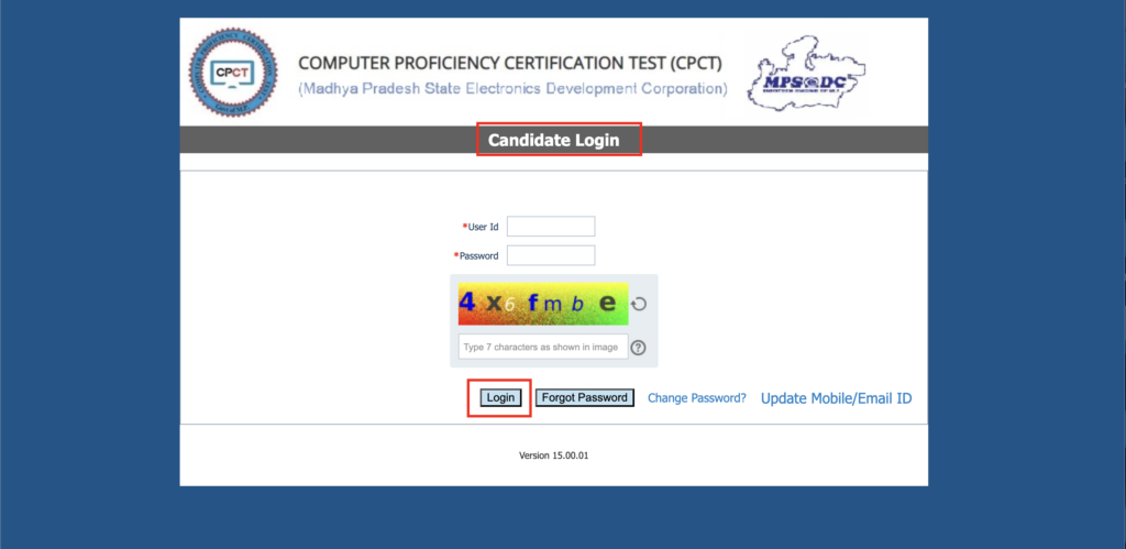 MP CPCT Admit Card Government Job