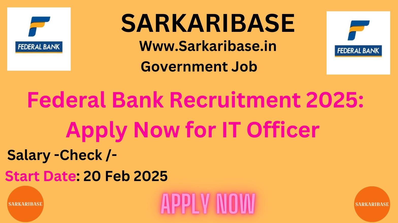 Federal Bank Recruitment 2025