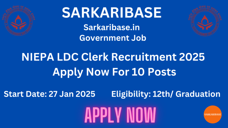 NIEPA LDC Clerk Recruitment 2025