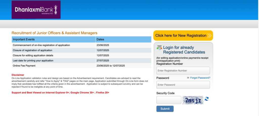 Dhanlaxmi Bank Recruitment 2025